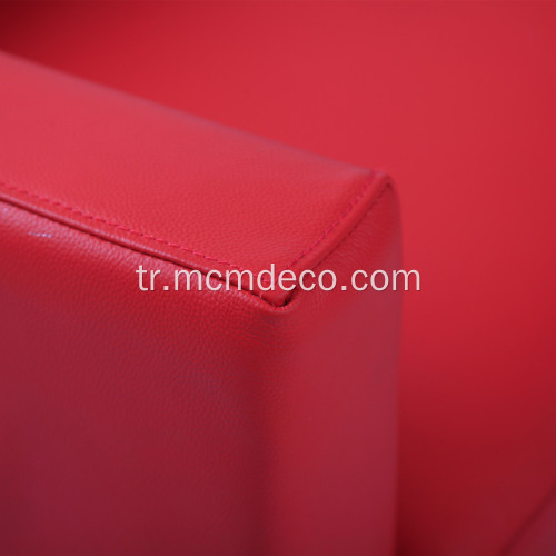 Kırmızı gerçek deri kanepe sandalye